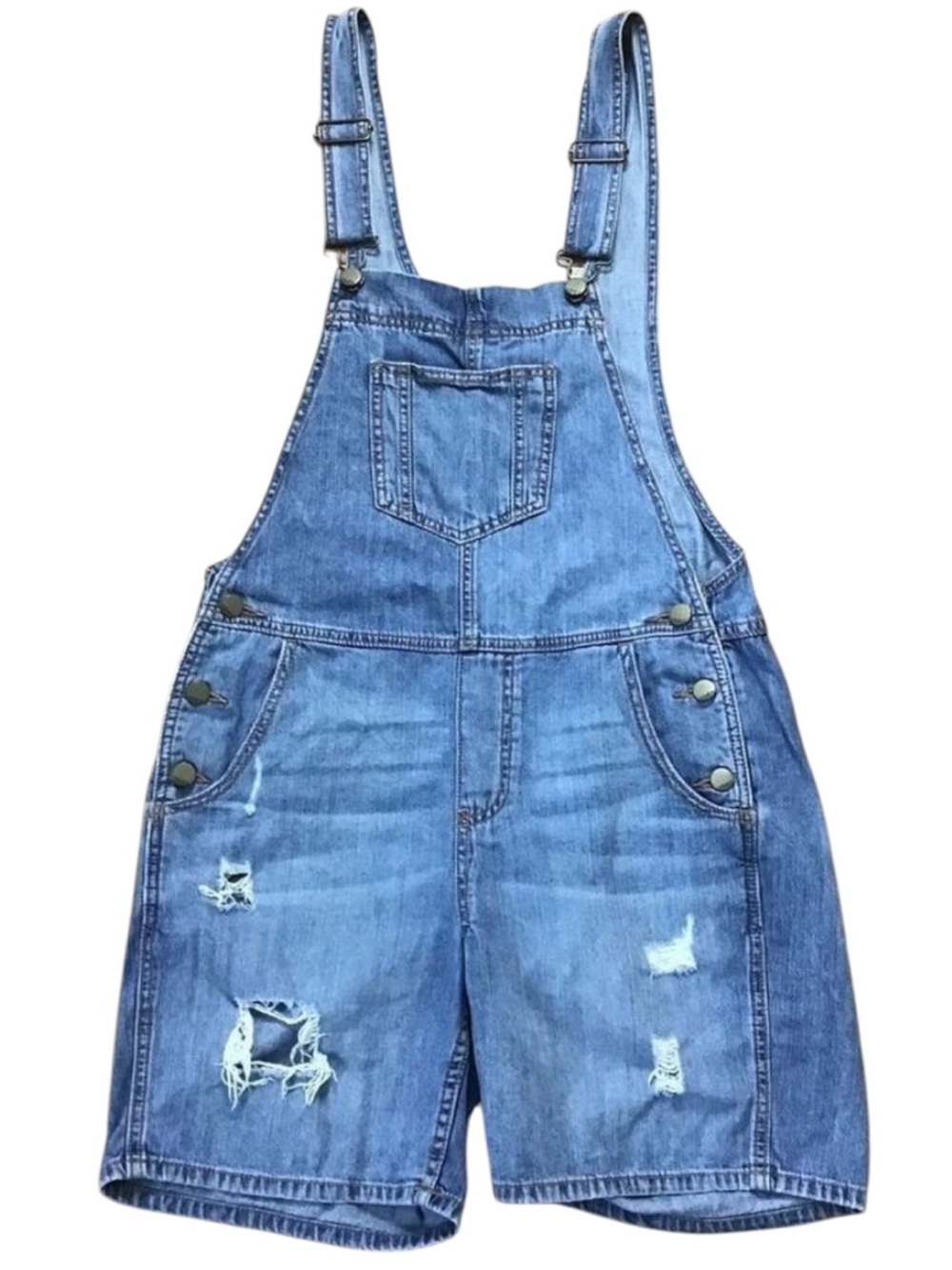 𝅺GAP ripped distressed jeans romper shortall unisex